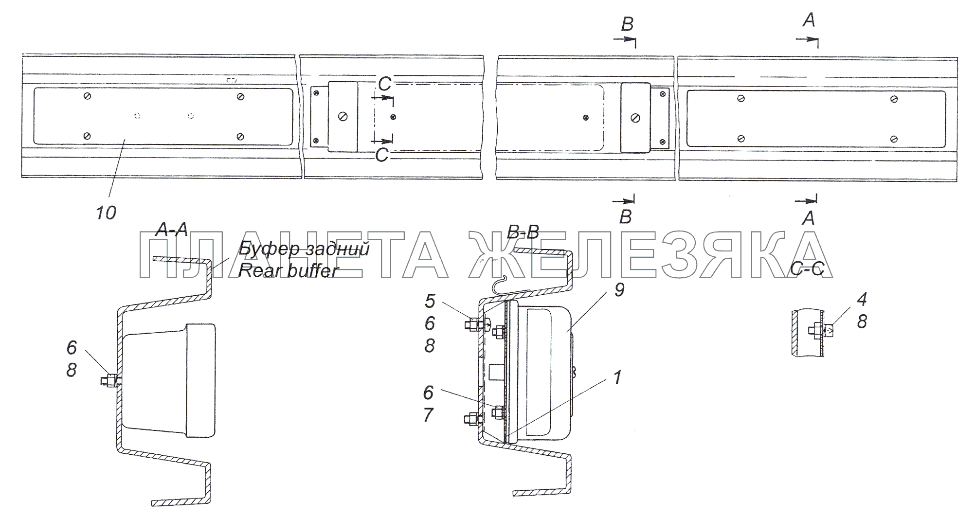 53215-3716002 Установка задних фонарей КамАЗ-4308 (2008)